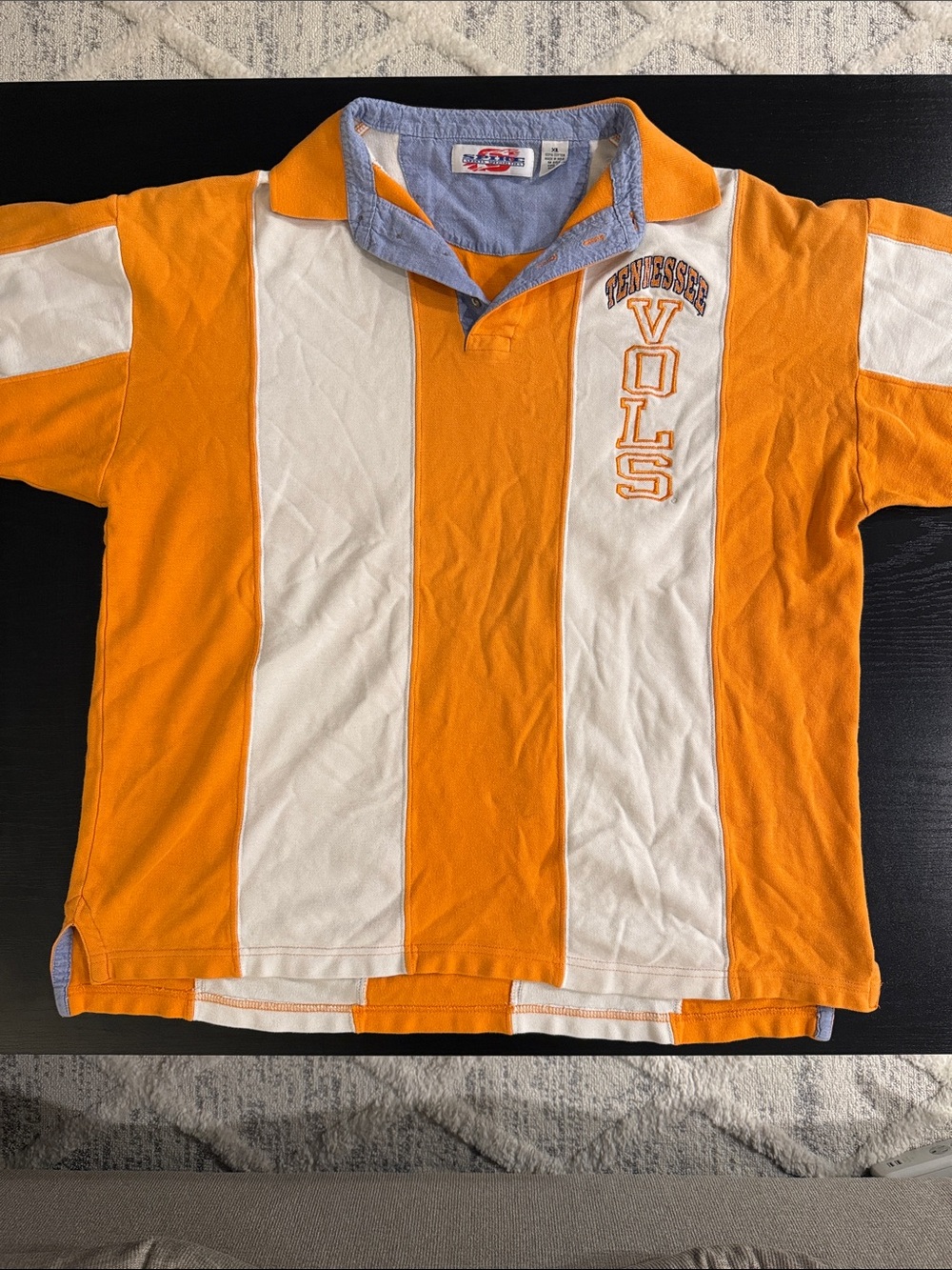 Tennessee Vols Orange and White Striped Rugby Polo